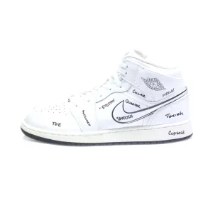 Air Jordan 1 Mid High-Top Sneakers Leather White Colour For Women