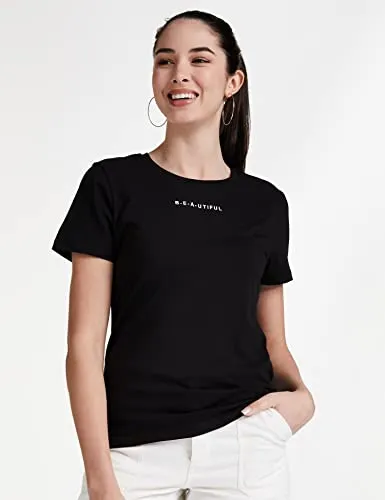 Amazon Brand - Eden & Ivy Women's Regular T-Shirt (Pack of 2) (PAG101B_Pink & Black2 M)