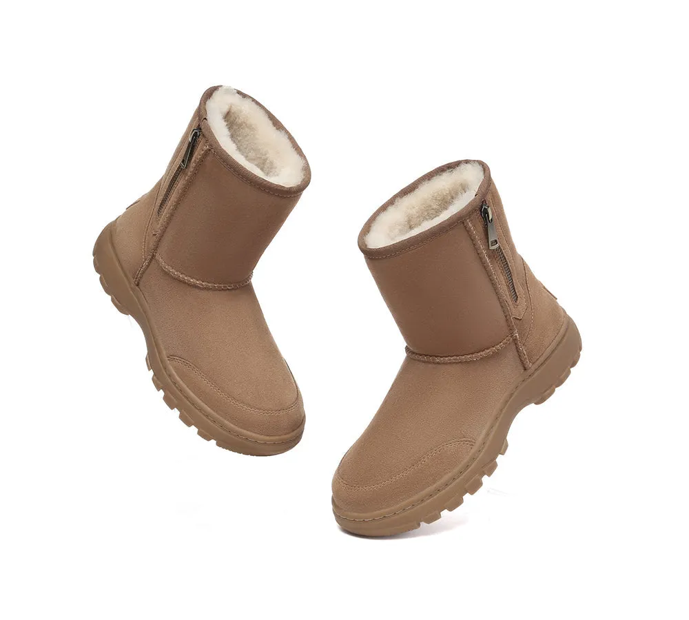 AUSTRALIAN SHEPHERD® UGG Boots Sheepskin Wool Zipper Short Outdoor