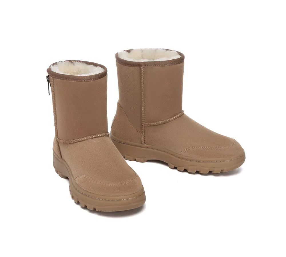 AUSTRALIAN SHEPHERD® UGG Boots Sheepskin Wool Zipper Short Outdoor