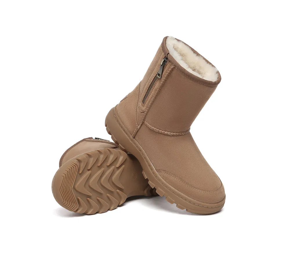 AUSTRALIAN SHEPHERD® UGG Boots Sheepskin Wool Zipper Short Outdoor