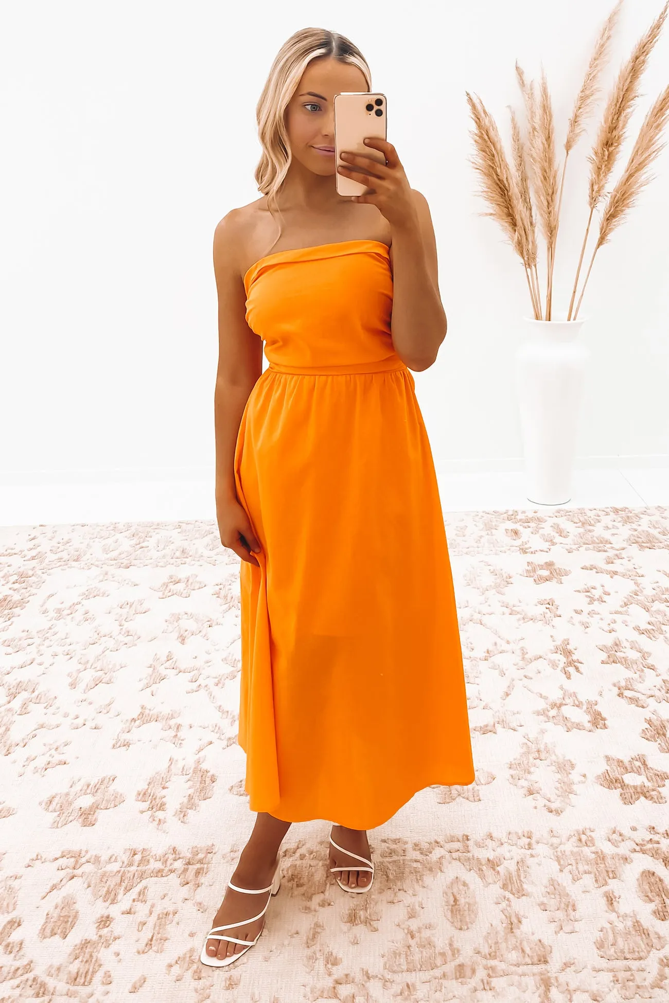 Ava Midi Dress Orange