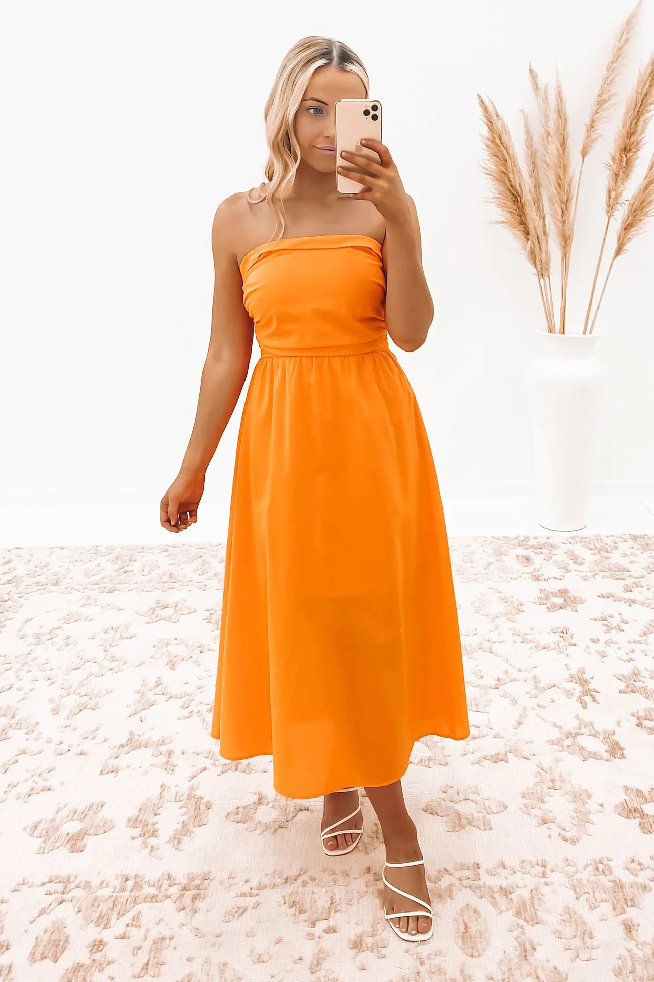 Ava Midi Dress Orange