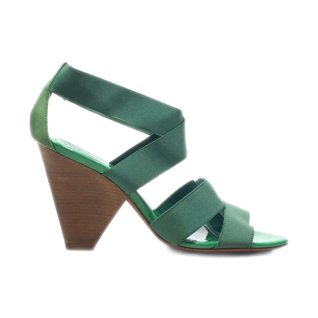 Bcbgeneration High-Heel Sandals Fabric Green Colour For Women