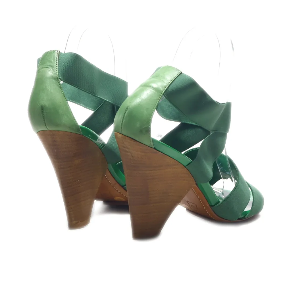 Bcbgeneration High-Heel Sandals Fabric Green Colour For Women