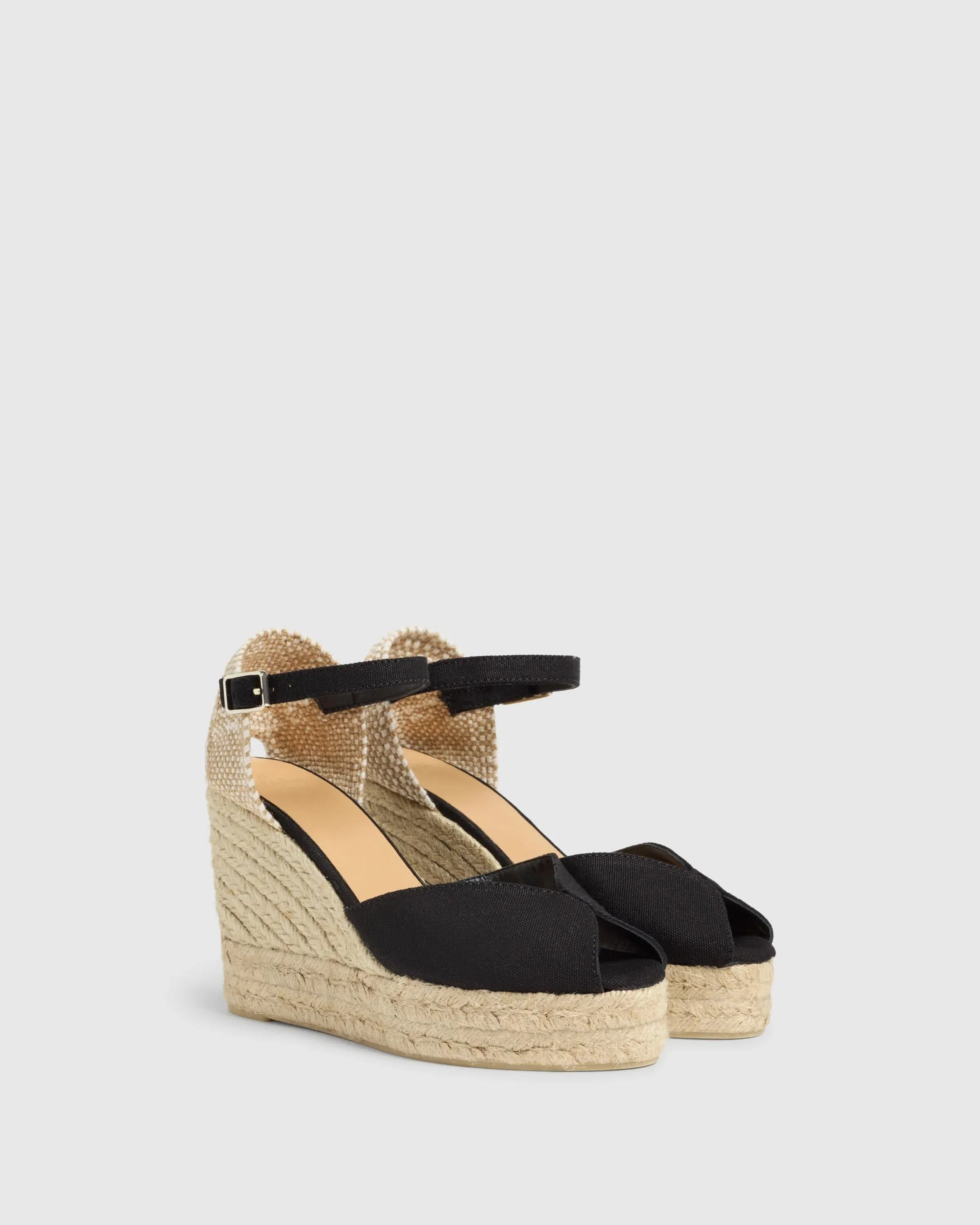 Bianca Wedge Black Espadrille