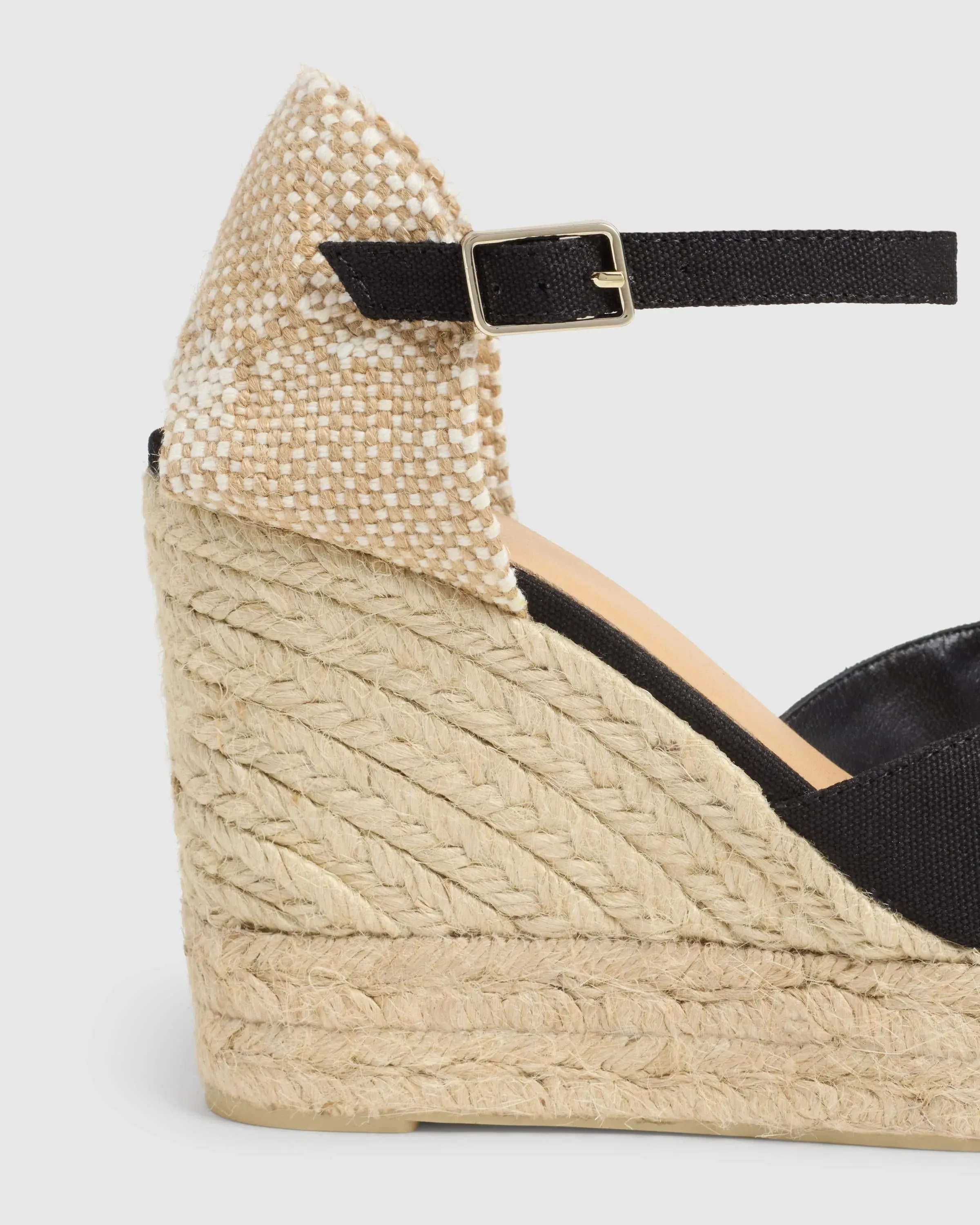 Bianca Wedge Black Espadrille