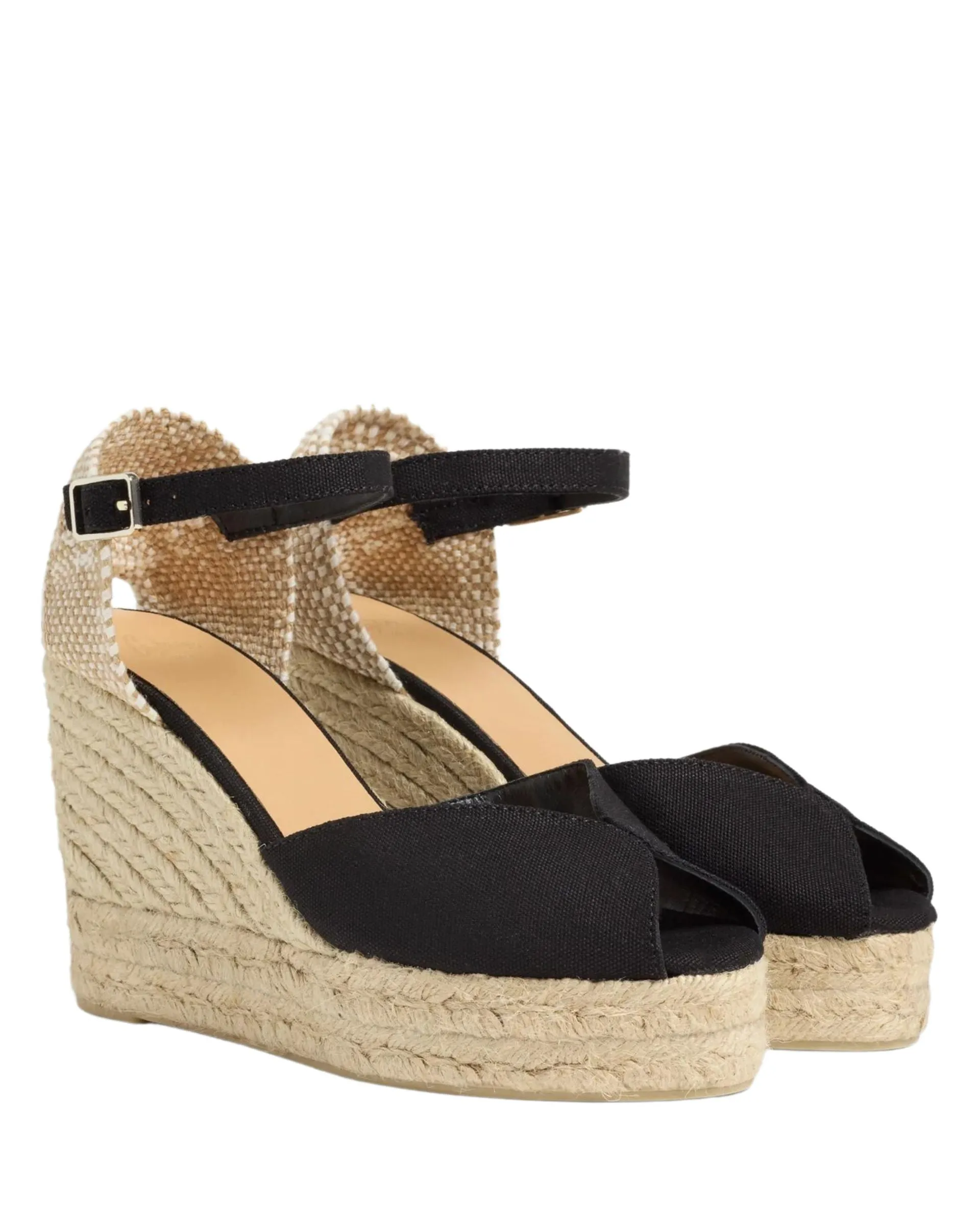 Bianca Wedge Black Espadrille