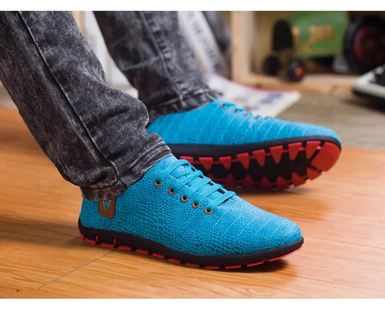 Breathable Mens Casual Low Lace-up Canvas Flat Shoes