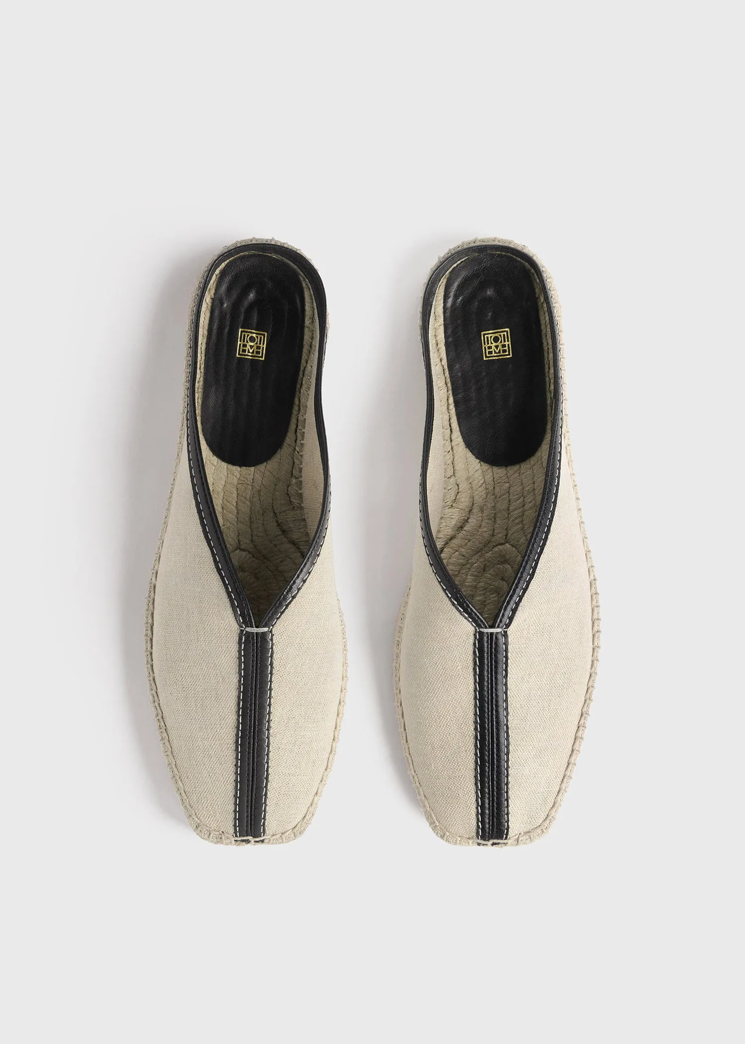 Canvas espadrille slippers ecru/black