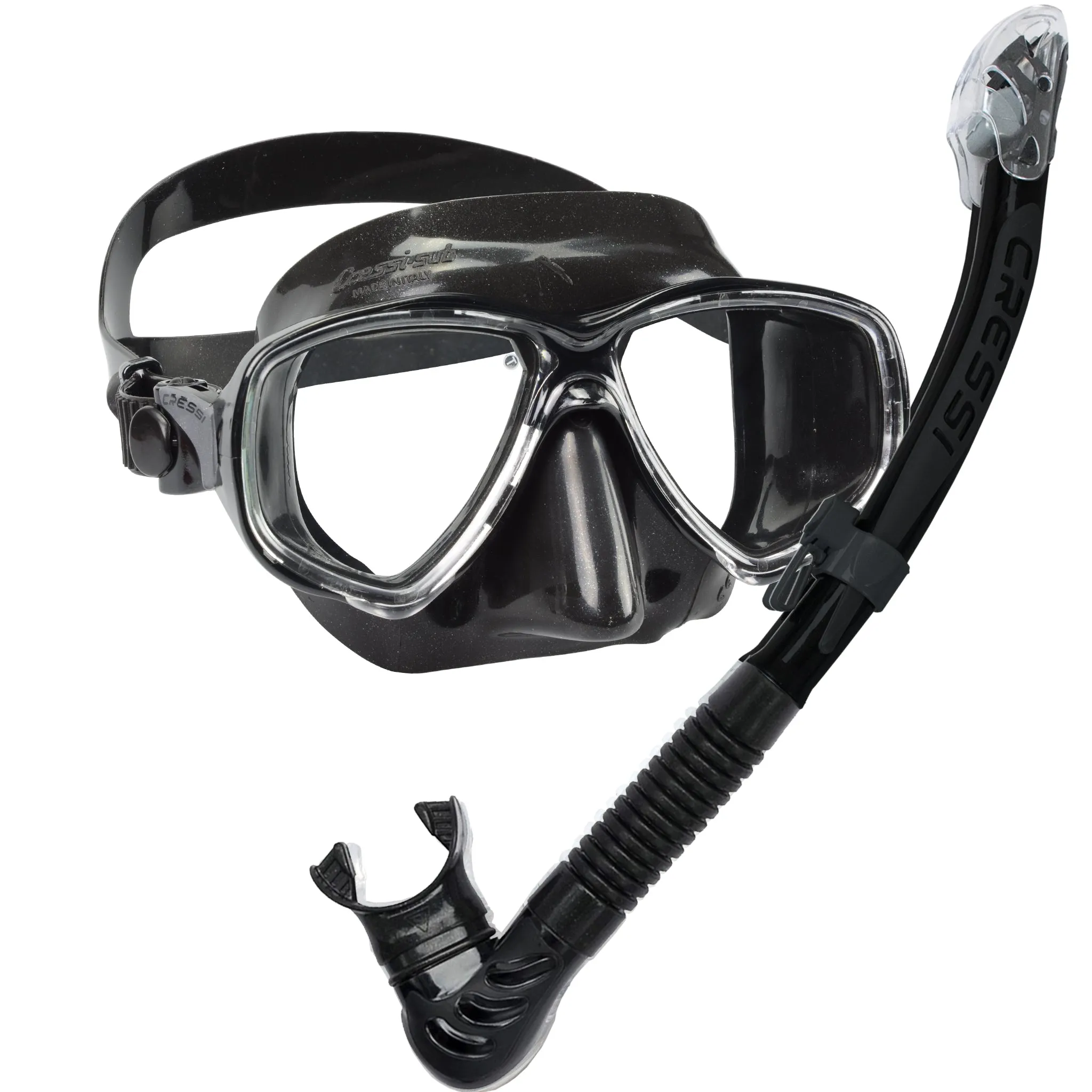 Cressi Marea Mask, Dry Snorkel & Agua Fins, Lightweight Snorkelling Set