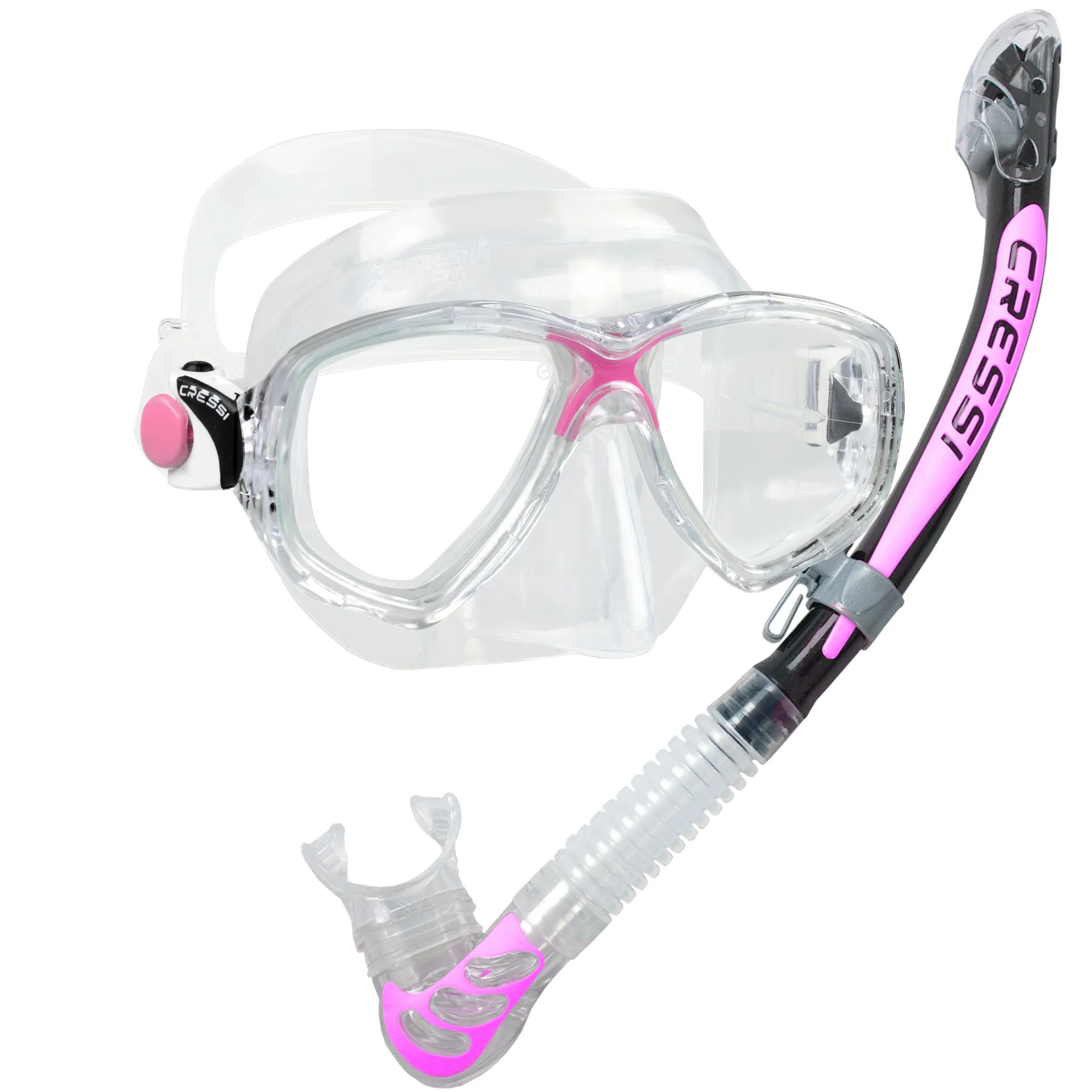 Cressi Marea Mask, Dry Snorkel & Agua Fins, Lightweight Snorkelling Set