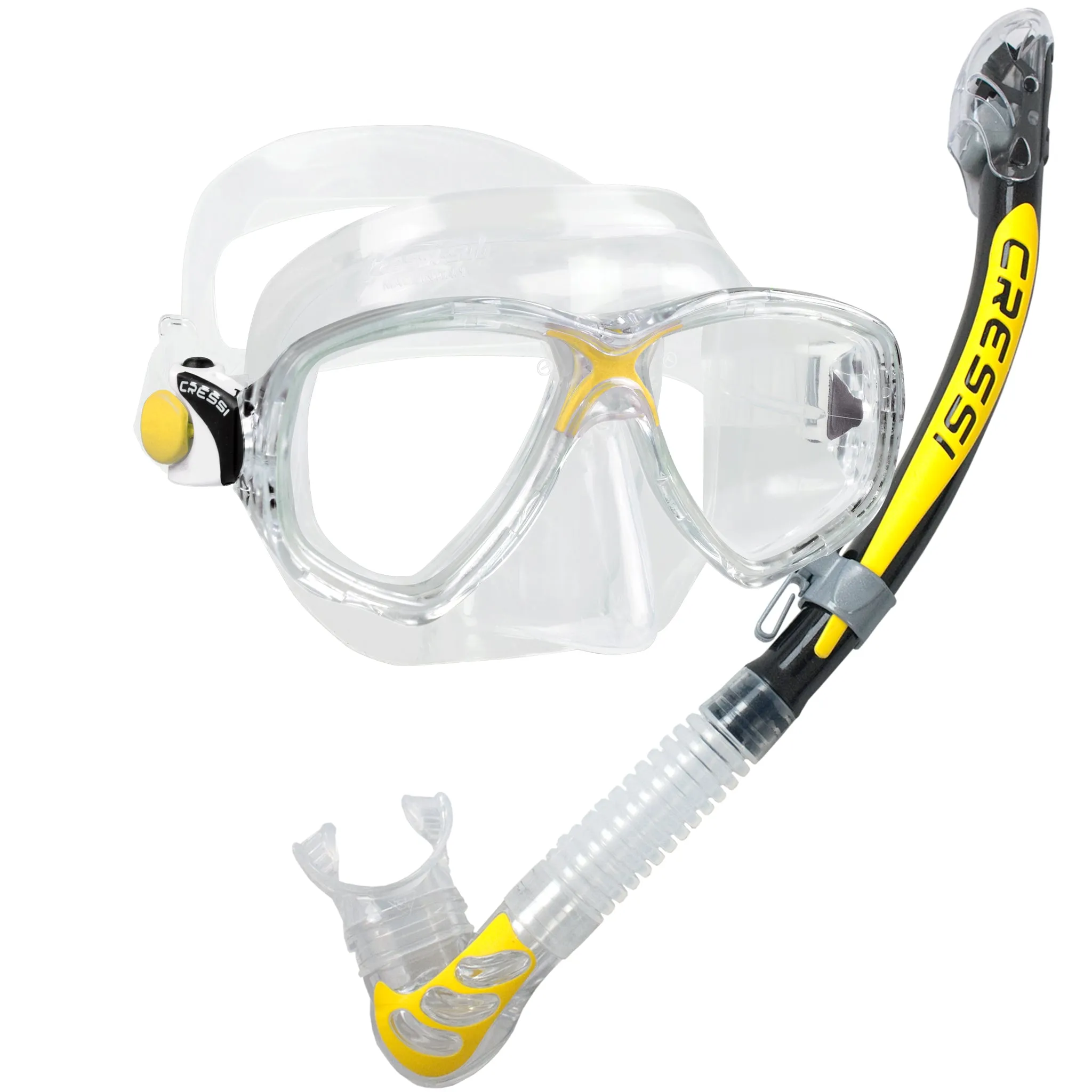 Cressi Marea Mask, Dry Snorkel & Agua Fins, Lightweight Snorkelling Set