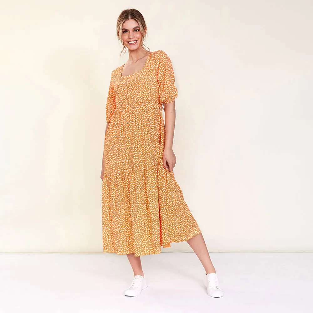 Delta Dress (Peach Floral)