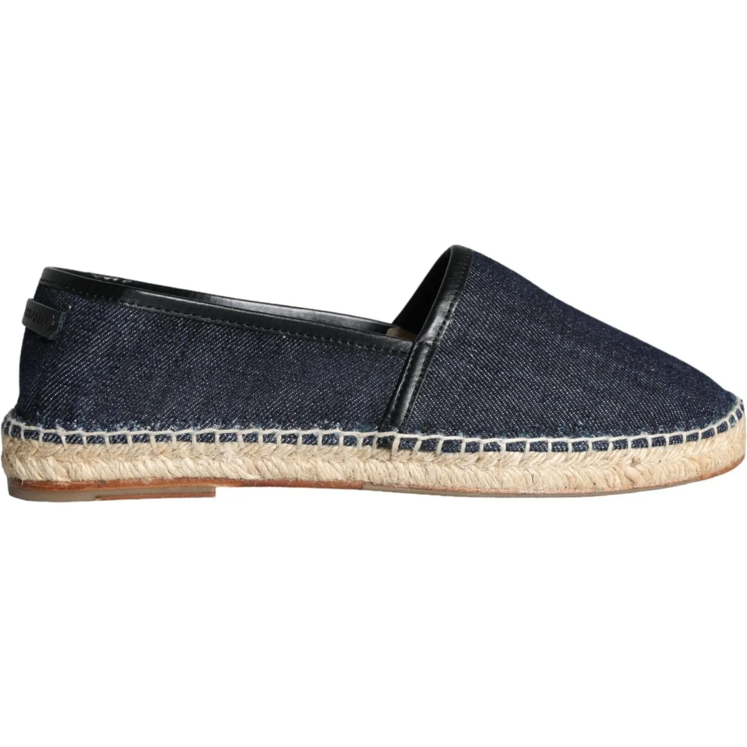 Dolce & Gabbana Blue Denim Cotton Leather Espadrilles Shoes