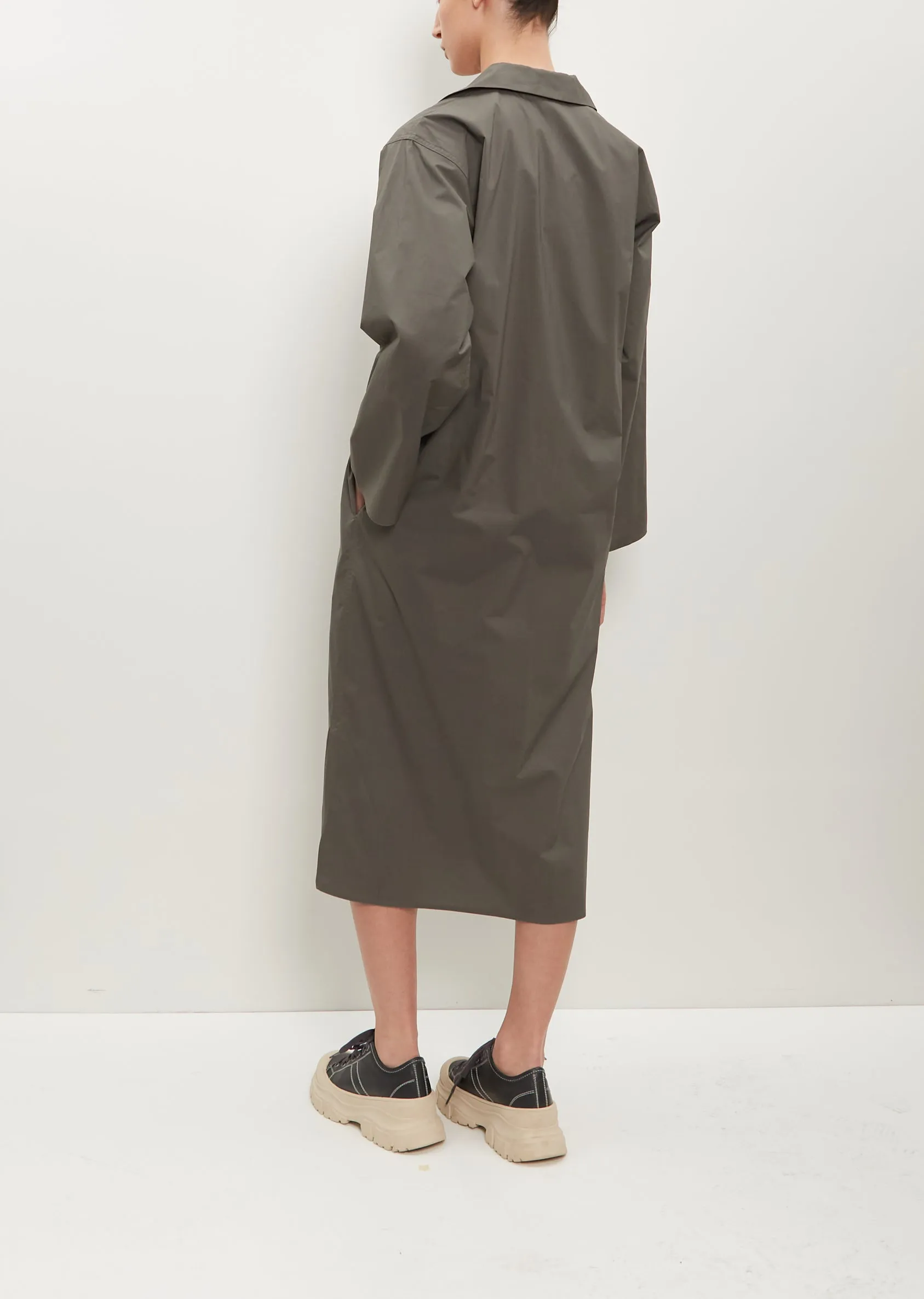 Drome Cotton Shirt Dress — Sage