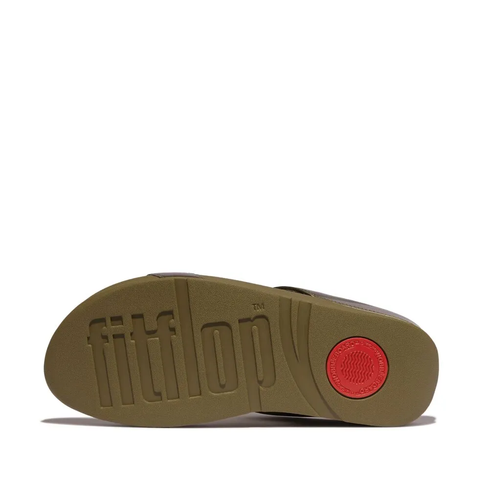 FitFlop Halo Bead Circle Metallic Slide Sandals - Camo Green