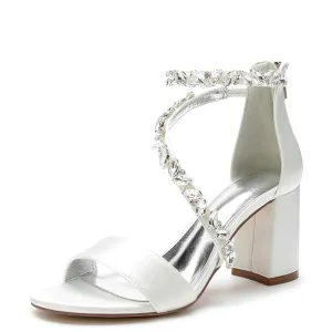 Funki Buys | Shoes | Women's Crystal Silk Wedding Sandals