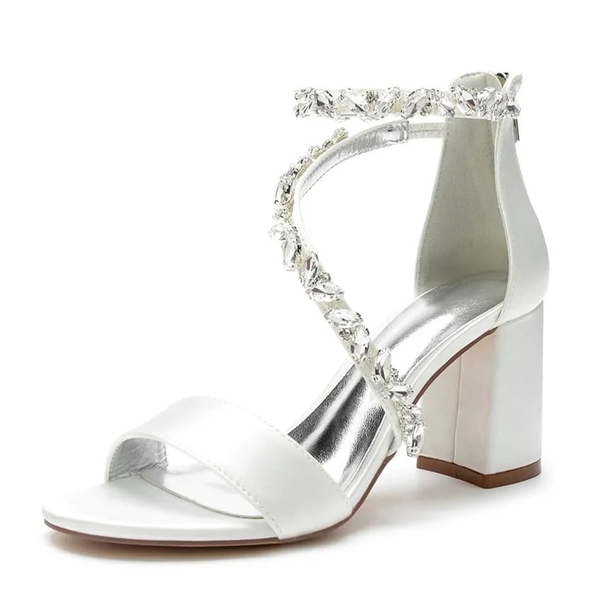 Funki Buys | Shoes | Women's Crystal Silk Wedding Sandals