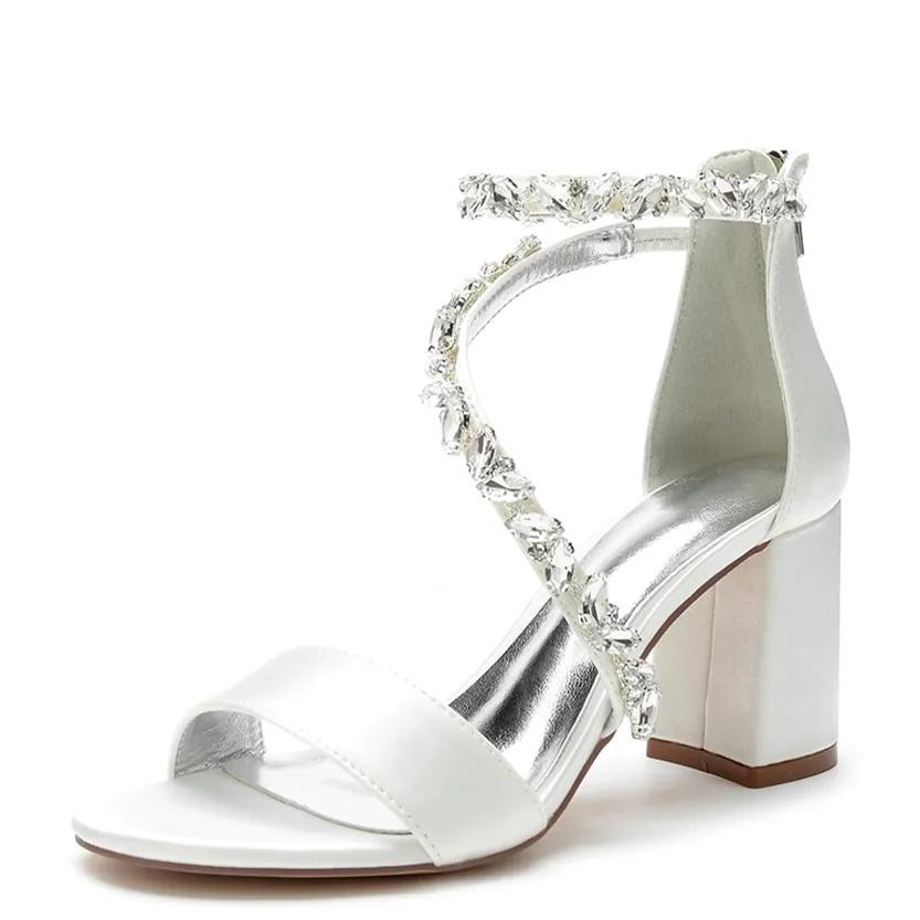 Funki Buys | Shoes | Women's Crystal Silk Wedding Sandals