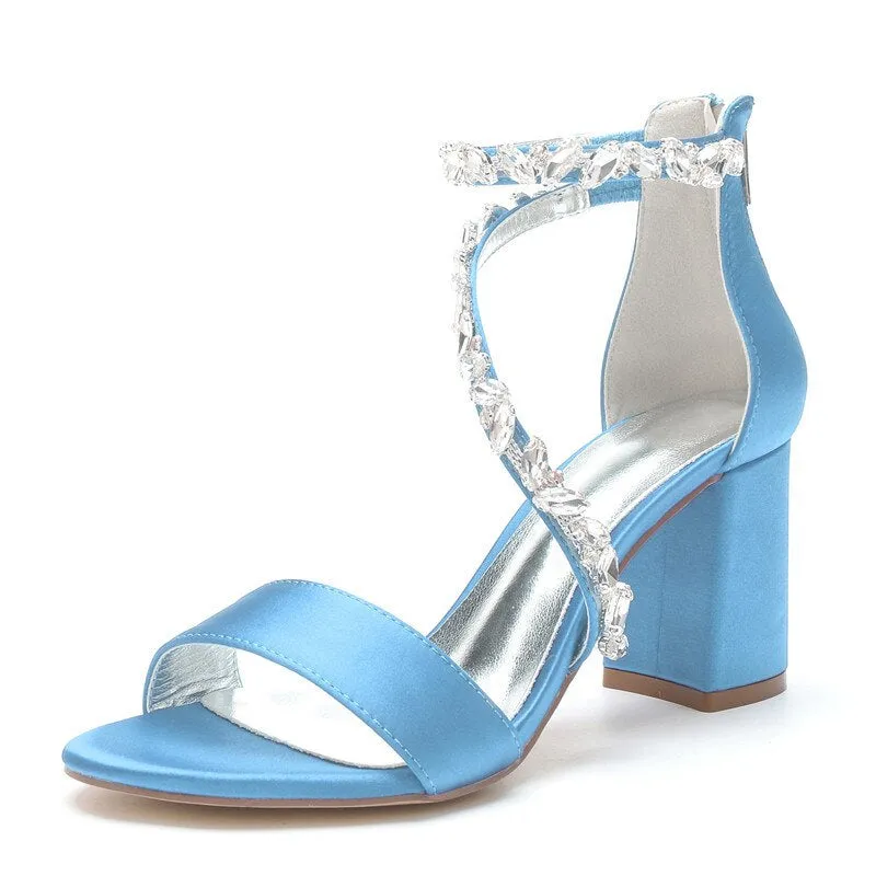 Funki Buys | Shoes | Women's Crystal Silk Wedding Sandals