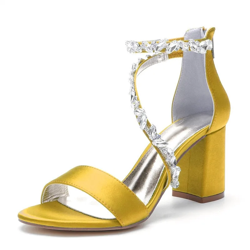 Funki Buys | Shoes | Women's Crystal Silk Wedding Sandals