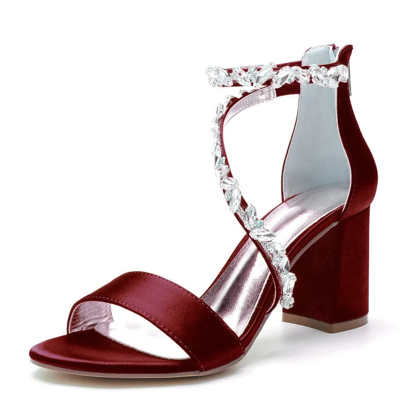 Funki Buys | Shoes | Women's Crystal Silk Wedding Sandals