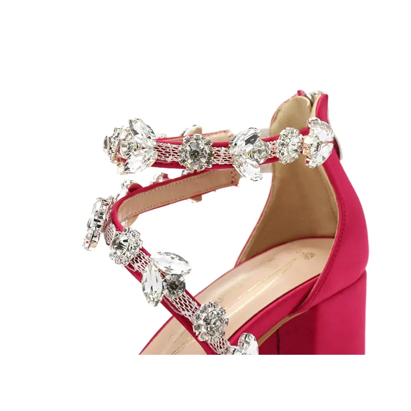 Funki Buys | Shoes | Women's Crystal Silk Wedding Sandals