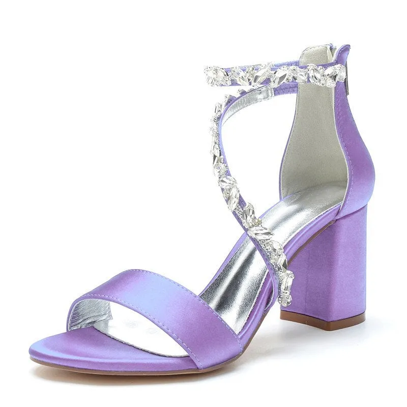 Funki Buys | Shoes | Women's Crystal Silk Wedding Sandals