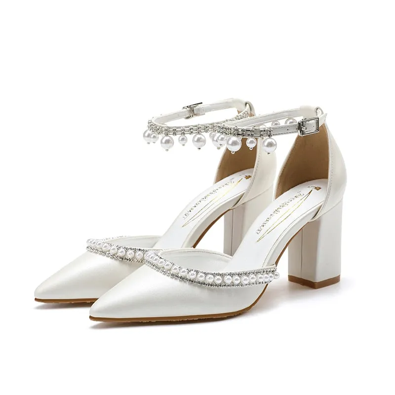 Funki Buys | Shoes | Women's Pearl Rhinestone Bridal Shoes