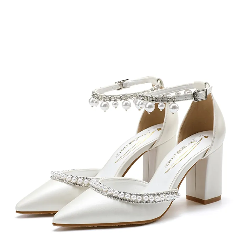 Funki Buys | Shoes | Women's Pearl Rhinestone Bridal Shoes