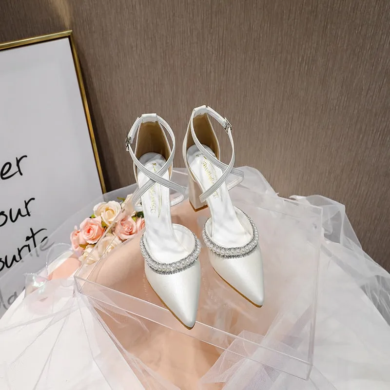 Funki Buys | Shoes | Women's Pearl Rhinestone Bridal Shoes