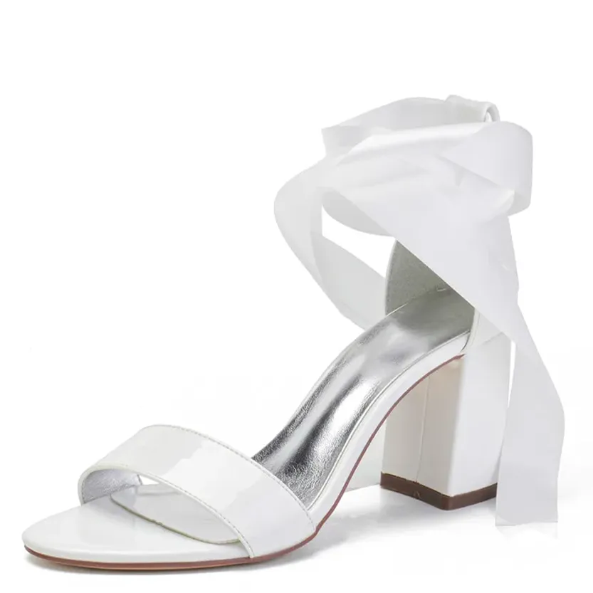 Funki Buys | Shoes | Women's Satin Ankle Tie Block Sandals