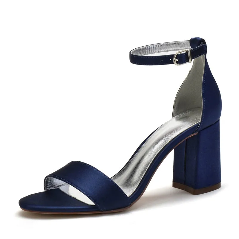 Funki Buys | Shoes | Women's Satin Block Heel Wedding Sandal