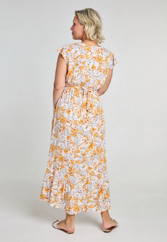 Indii Breeze Nelly Midi Dress - Orange Bloom