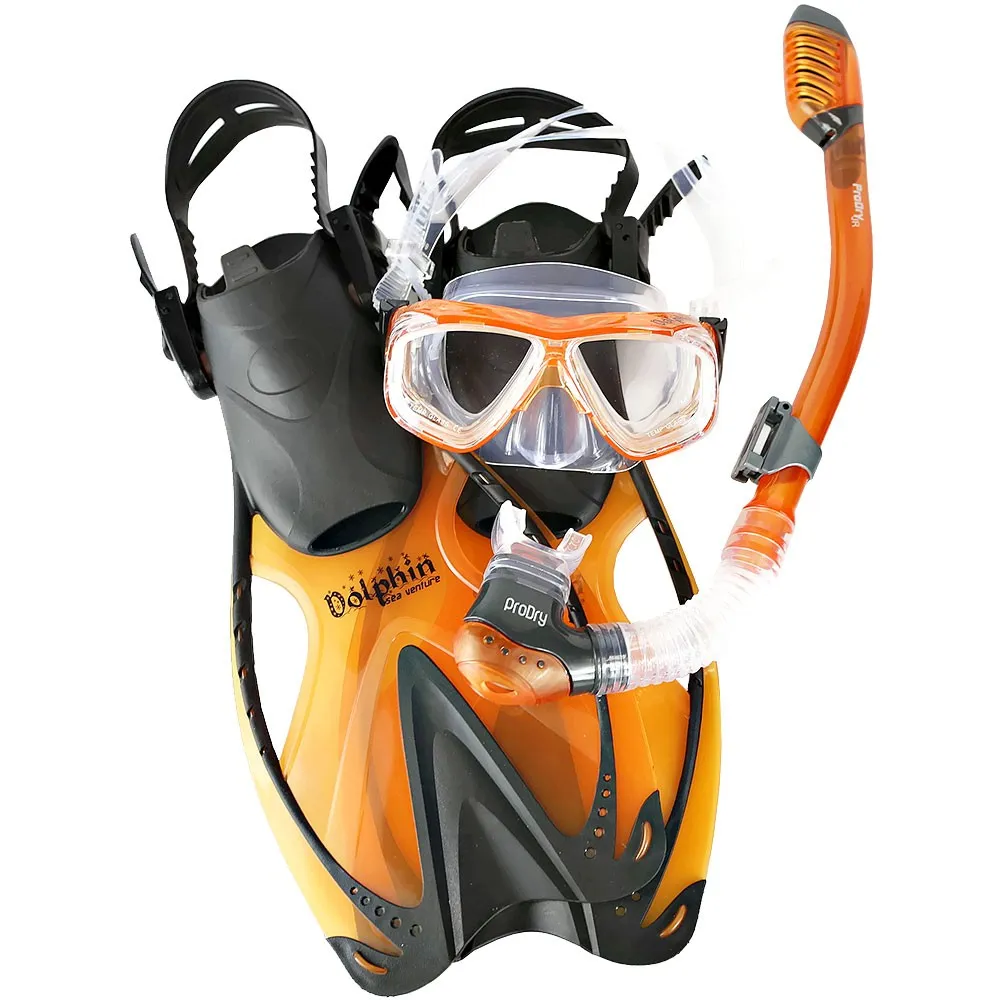 Junior Snorkeling Scuba Diving Mask DRY Snorkel Fins Set for Kids