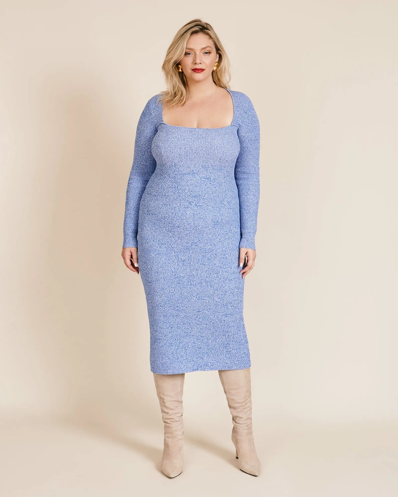 Melange Knit Dress | DAPHNE BLUE