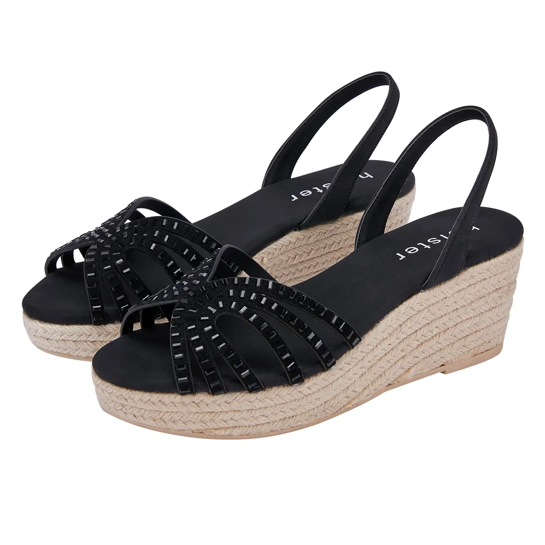 Mermaid Espadrille - Black