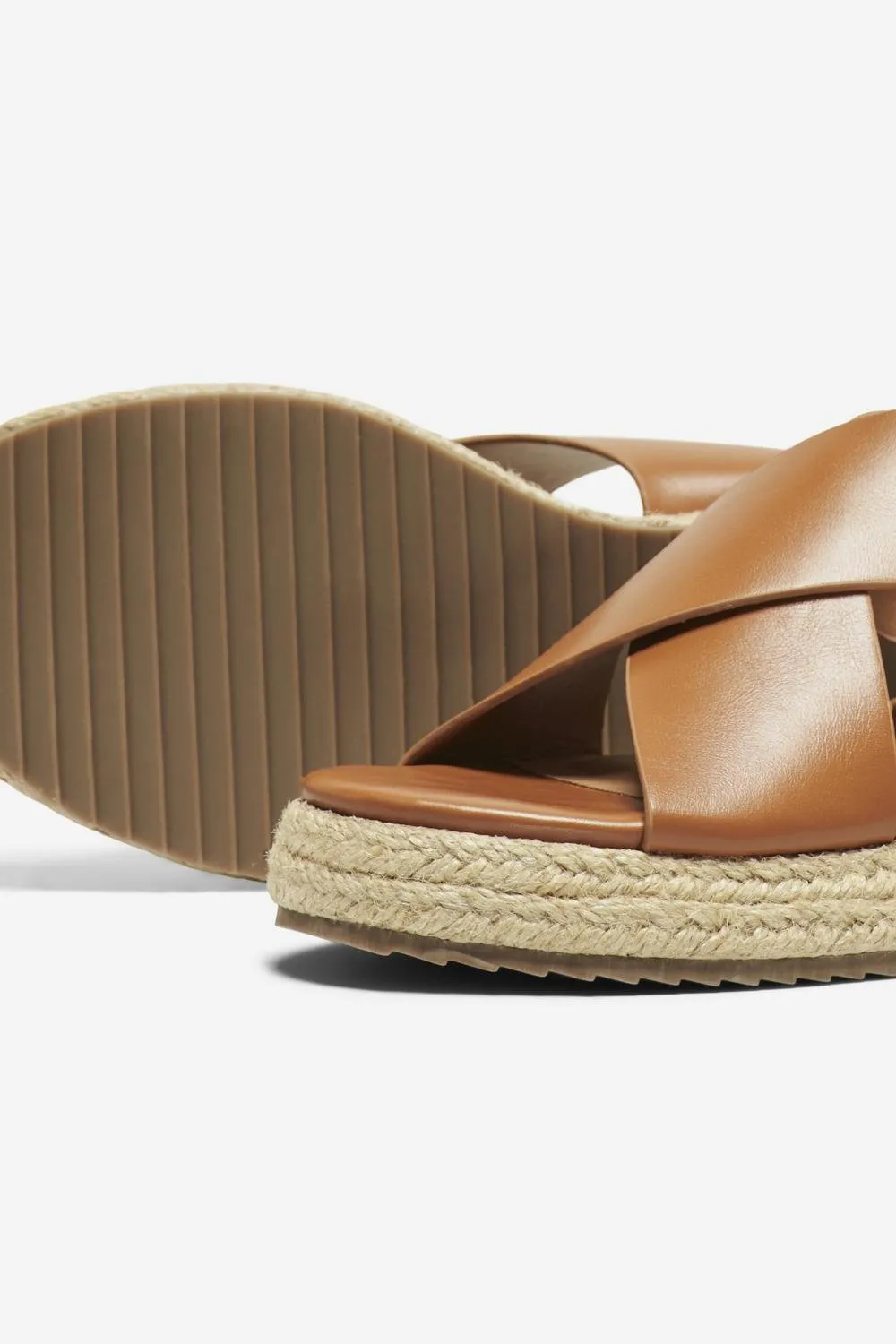 Minerva Cross Strap Espadrille (Cognac)