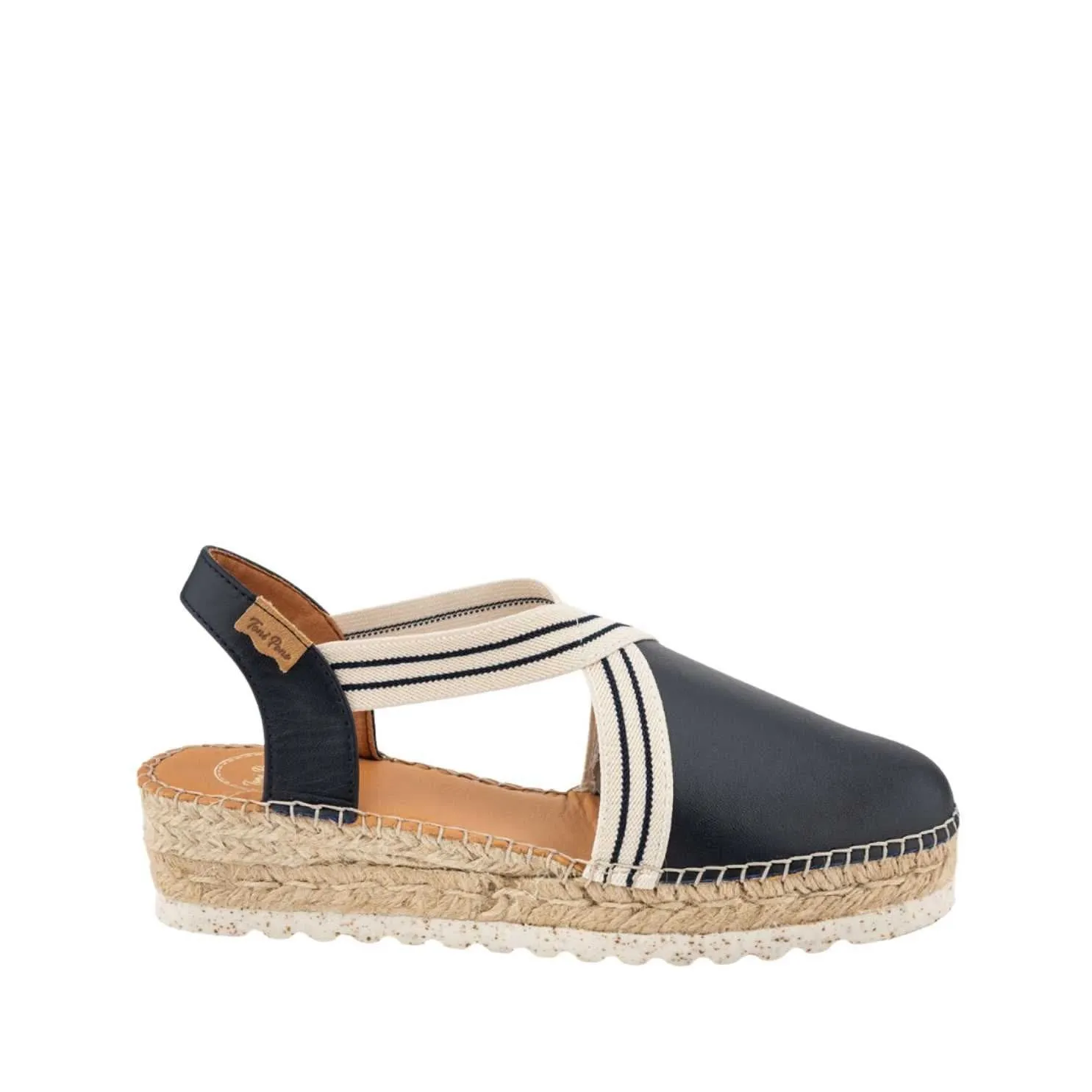 Plain Leather Wedge Espadrille for Women - Vera-SW