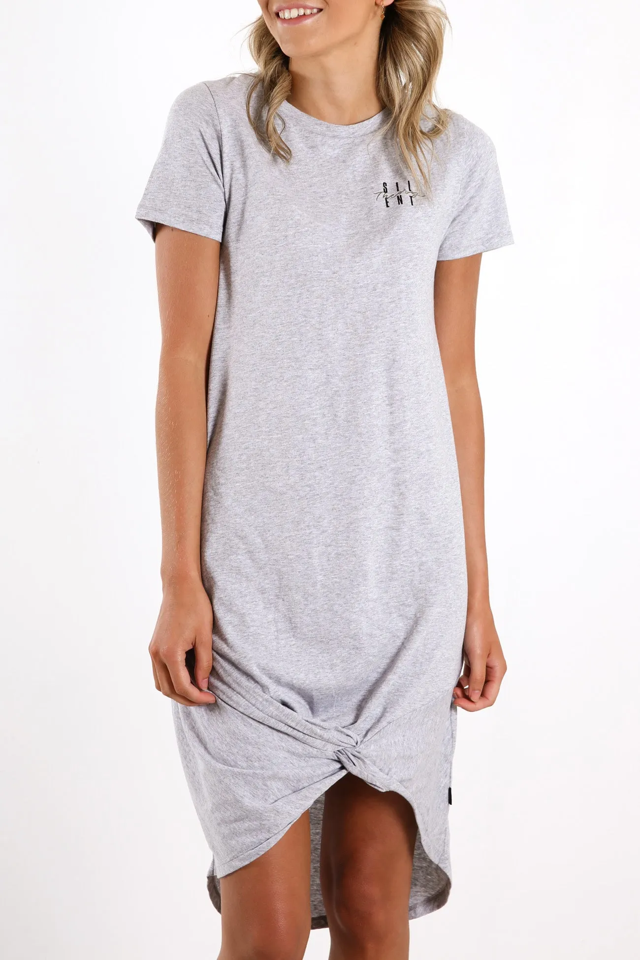 Present Twisted Tee Dress Grey Marle