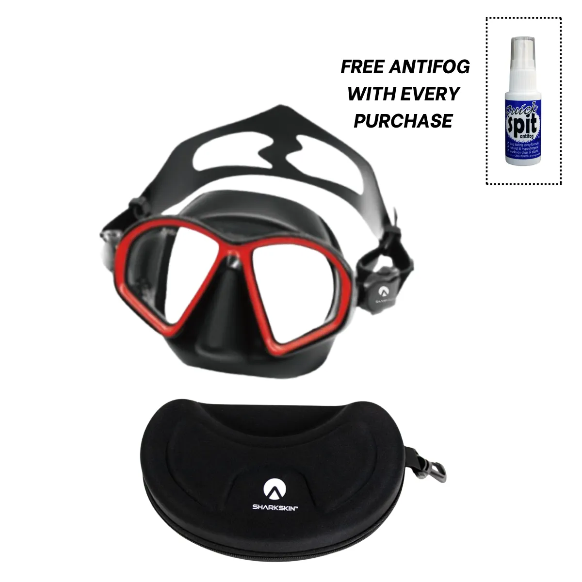 Sharkskin SeaClear Mask With Uv Anti Fog Coating & Sharkskin EasyClear Dry Top Snorkel With Free Anti-fog