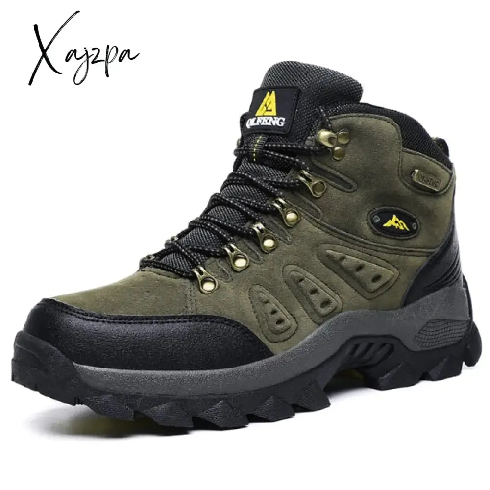 Xajzpa - Large Size 48 Hiking Boots Men Summer Winter Outdoor Warm Fur Non Slip Fashion Women Footwear Boys Outdoor Work Ankle Boot Fall