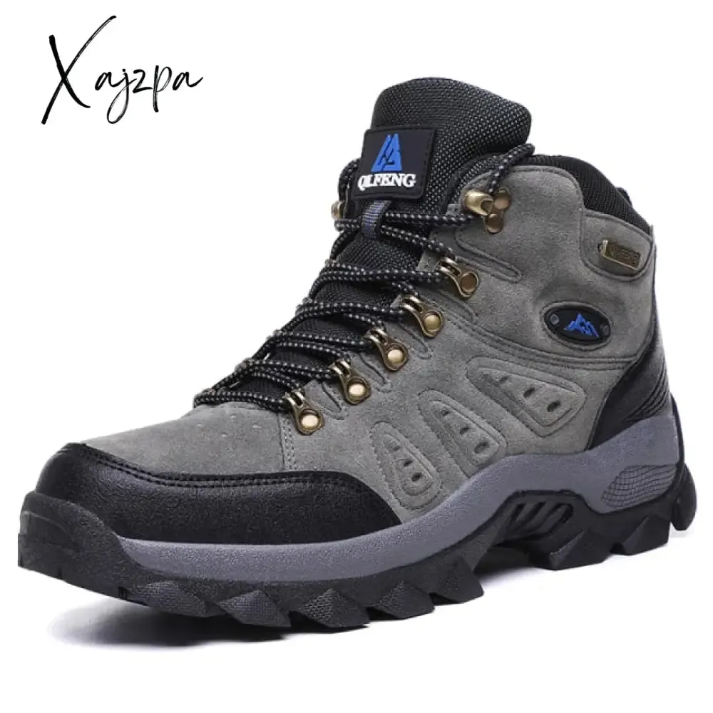 Xajzpa - Large Size 48 Hiking Boots Men Summer Winter Outdoor Warm Fur Non Slip Fashion Women Footwear Boys Outdoor Work Ankle Boot Fall